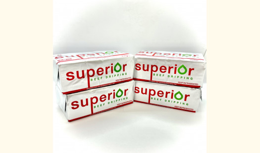 British Beef Dripping Block - 250g (Ideal for roasting, frying and basting ) x 4